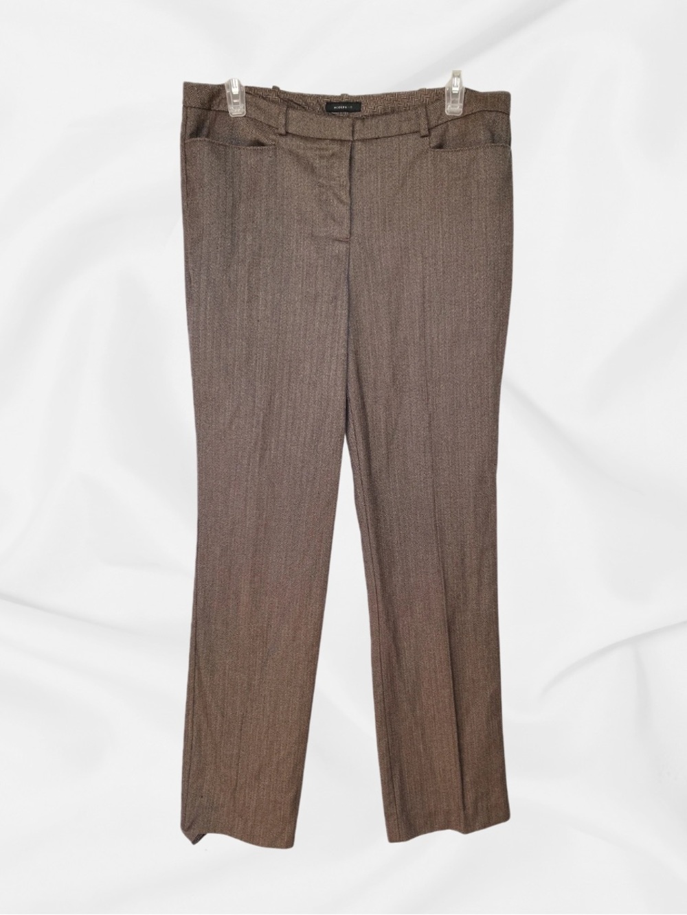 Vintage Y2K Worthington Brown Herringbone Dress Pants Womens 8 Trousers 2000s